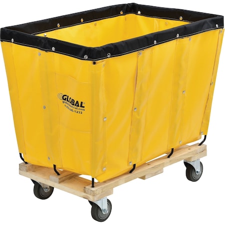 Global Industrial 8 Bushel, Yellow Vinyl Basket Bulk Truck, Unassembled, 34L x 22W x 30-1/2H 800354YL